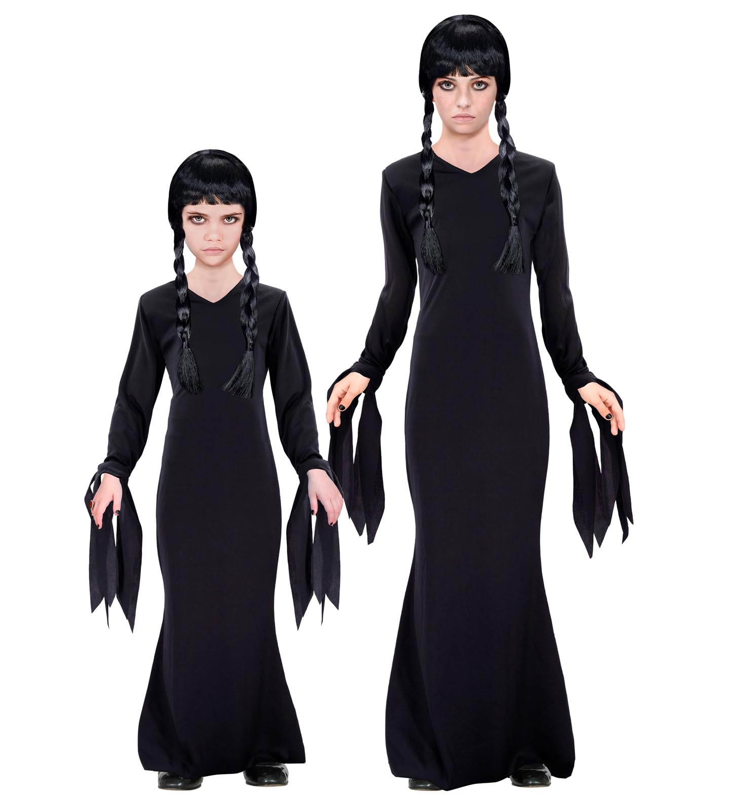 Widmann 60605 - Dark Girl Costume for Girls, Gothic, Horror, Fairytales, Halloween, Carnival, Size 116 Cm (4-5 Years)