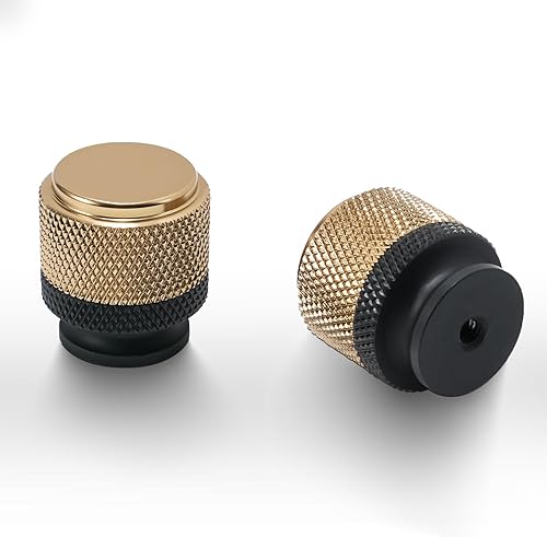 Paquete de 10 tiradores para gabinete de cocina, tiradores mate negro y bronce champán, tiradores de cajón estriados negros, herrajes de cocina,