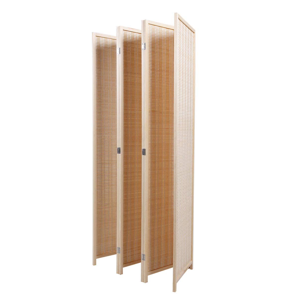 JAXSUNNY 6 Panel Bamboo Room Dividers, Folding Room Divider Privacy Screens, Room Separating
