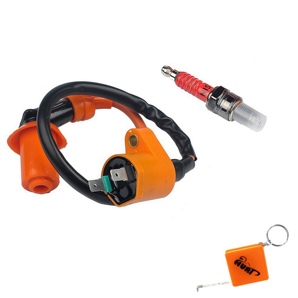 HURI Racing ignition coil and spark plug 2 & 4 stroke China engines, GY6 QMA, QMB, Baotian, Benzhou, CPI, Kymco, Generic, Giantco, Piaggio, Zhongshen