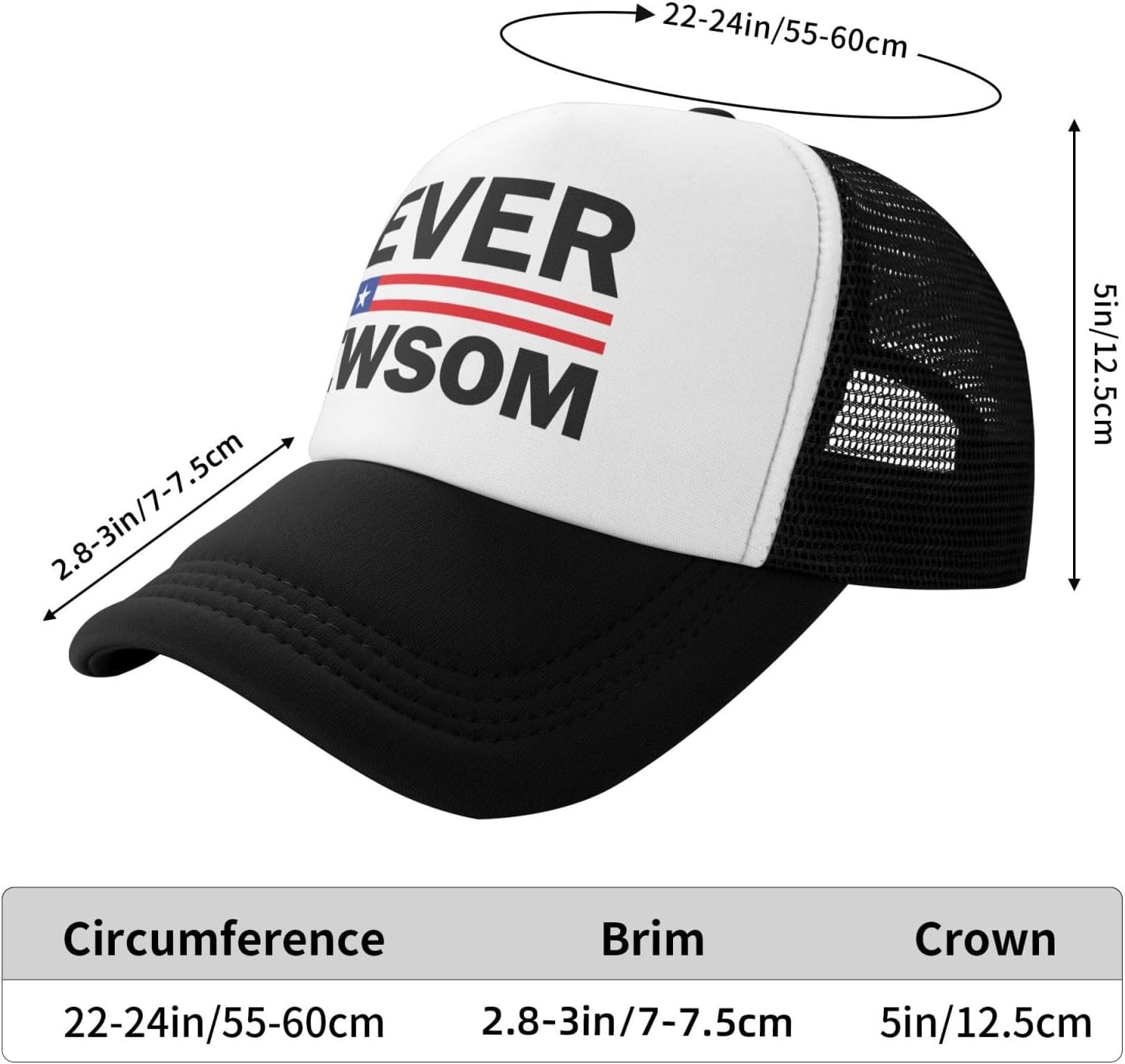 Never Newsom Anti Newsom Sucks Mesh Hat Men Women Baseball Cap Black