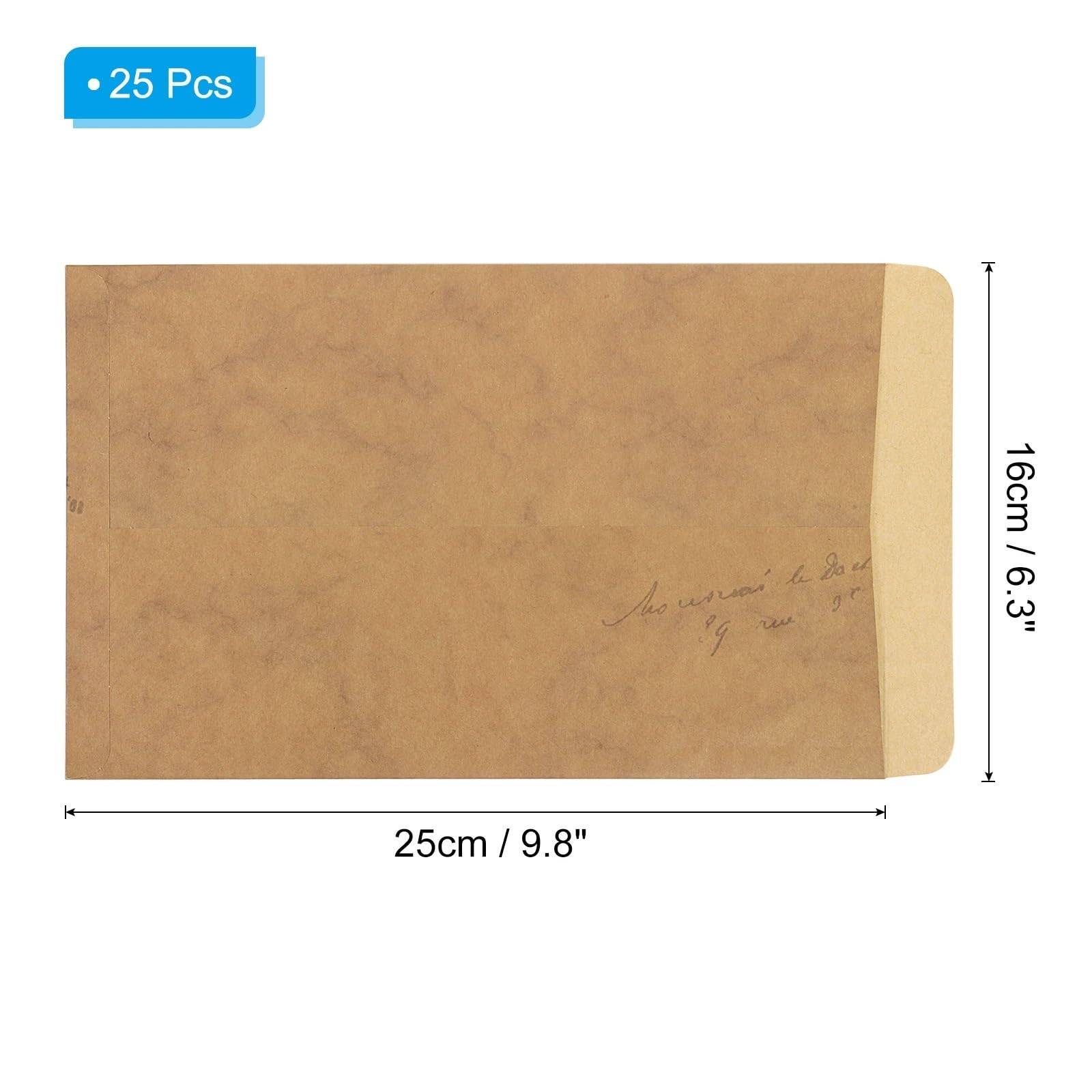 Koperty na zaproszenia, Envelopes 25 Pcs Yellow Brown 25x16cm For Christmas Birthday Wedding Thanksgiving