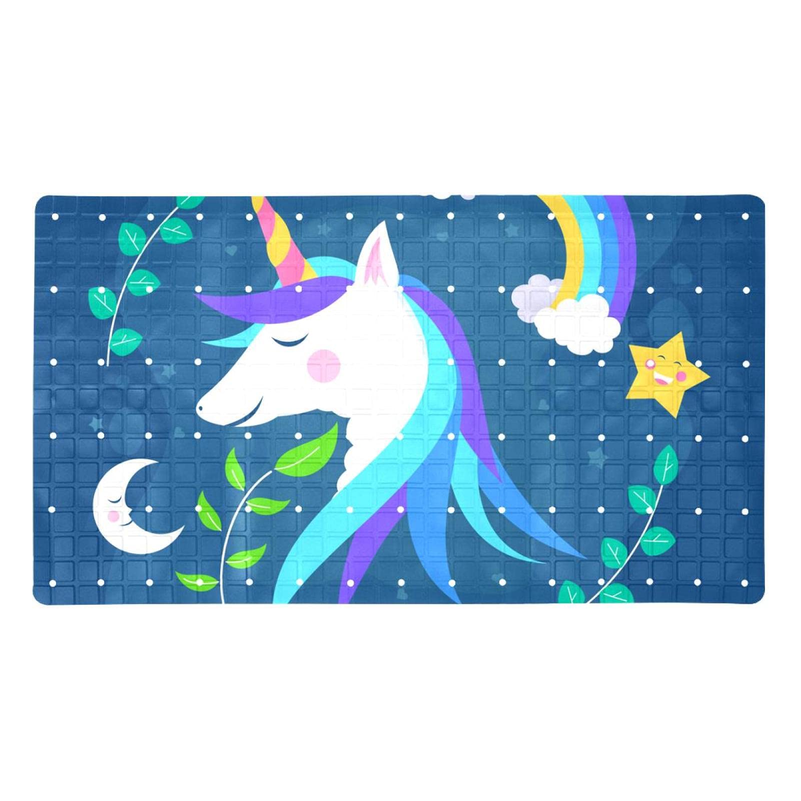 Tapis de salle de bain pour baignoire haut de gamme motif licorne 40x70 cm