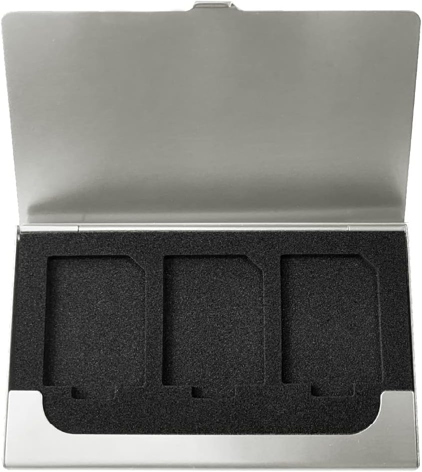 Nakabayashi Z2939 Digio2 Memory Card Case Aluminum 3 SD Card Storage Silver