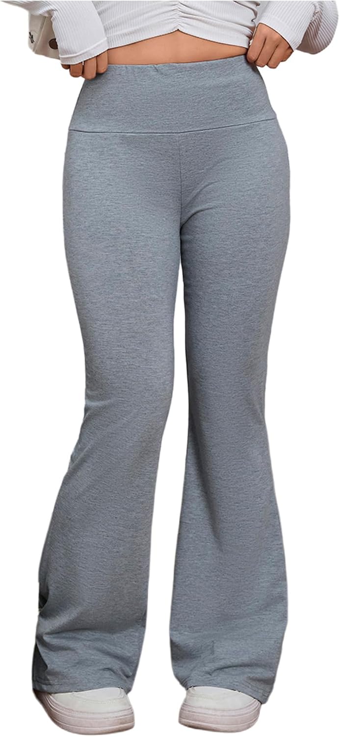 SOLY HUX Women's High Waisted Bootcut Flare Leggings Y2k Yoga Sweatpants Streetwear