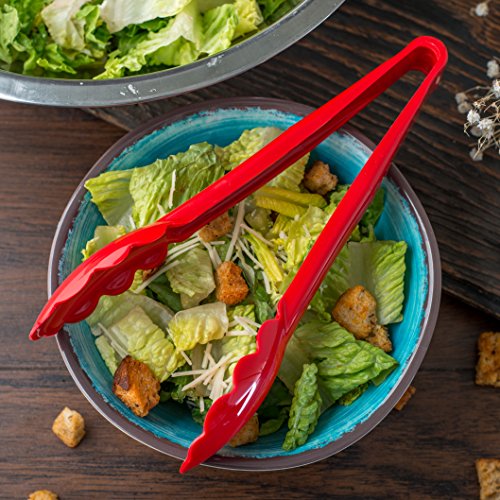Carlisle Foodservice Products 470905 Carly Salad Tong, 9" Utility Tong, Red, 1 Pack #TOP4