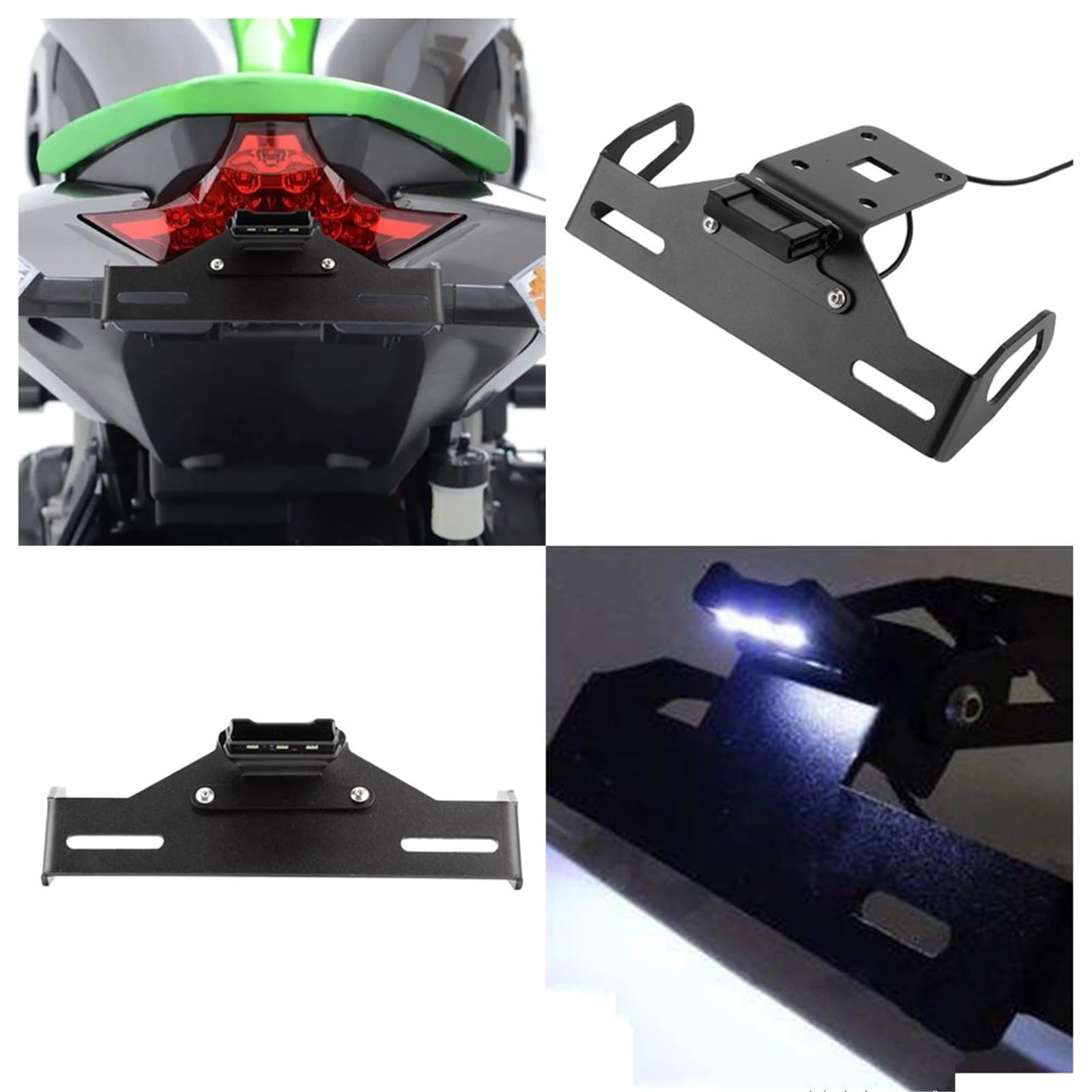 Portatarga Posteriore A LED Moto Per Z1000 Z1000R ABS ZR1000 2014-2021