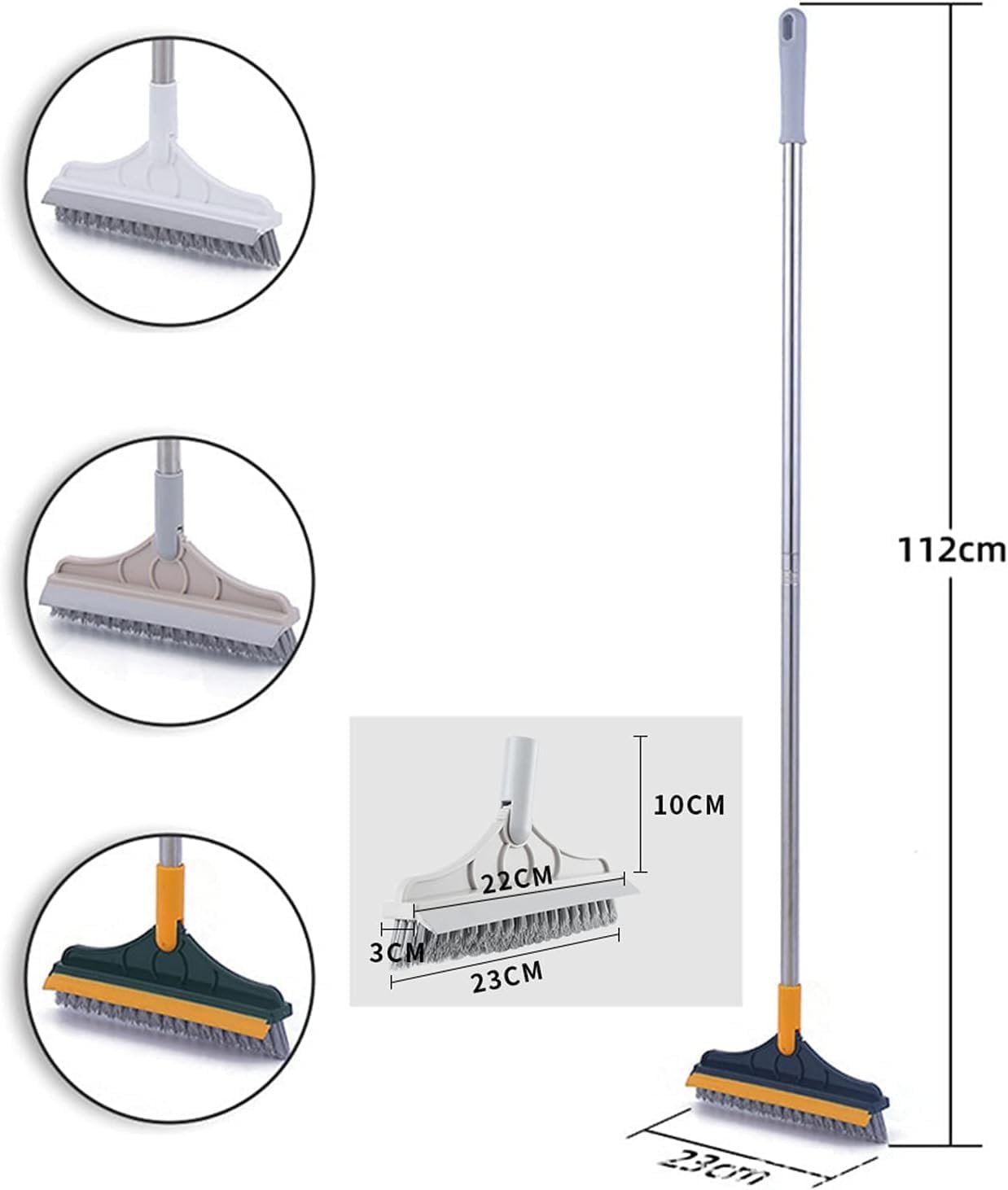 Magic Providers 2 in 1 Bathroom Cleaning Brush Wiper Tiles Cleaning Bathroom Brush Floor Scrub Brush with Long Handle 120° Rotate Home Kitchen Bathroom Cleaning Brush Bathroom Brush 2