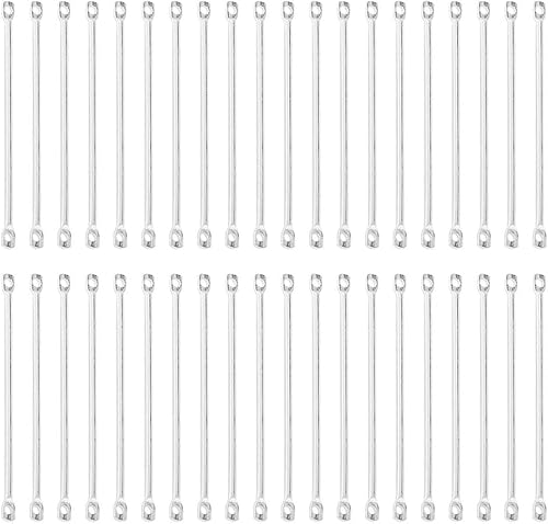 Miniatura 7 de Adabele - 200 piezas de barra de latón crudo con eslabones geométricos de componentes de 0.55 pulgadas, conector de 2 agujeros, sin