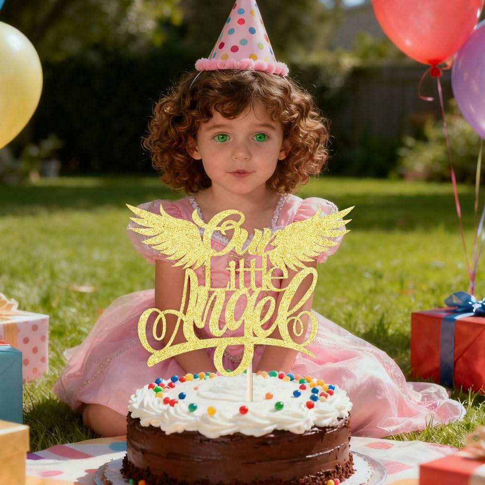 Our Little Angel Cake Topper-Baby Shower Party Decor thumbnail