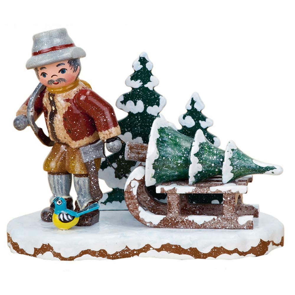 Small Figures & Ornaments Winter Children Tree thief - 9 x 8cm / 3,5 x 3inch - Hubrig Volkskunst