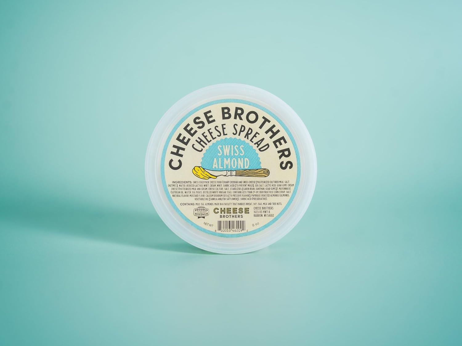 Cheese Bros. | Swiss Almond Cheese Spread | Crafted in Wisconsin | 6 PACK | 8 Ounces Each Pack