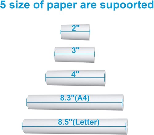 Miniatura 6 de IOOIOO Peripage A40 Plus (300 DPI) Impresora portátil sin tinta, Bluetooth inalámbrica mini compacta para letras (8.5 x 11)papel térmico A4, para