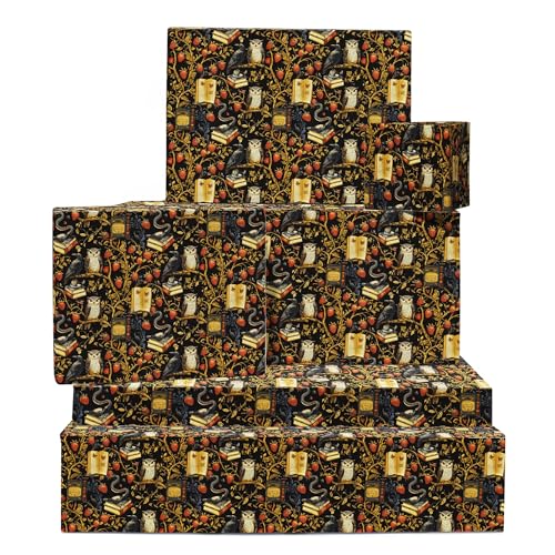 CENTRAL 23 Fantasy Owl Wrapping Paper - 6 Sheets Magical Gift Wrap For Men Women Teens Friends - Bir