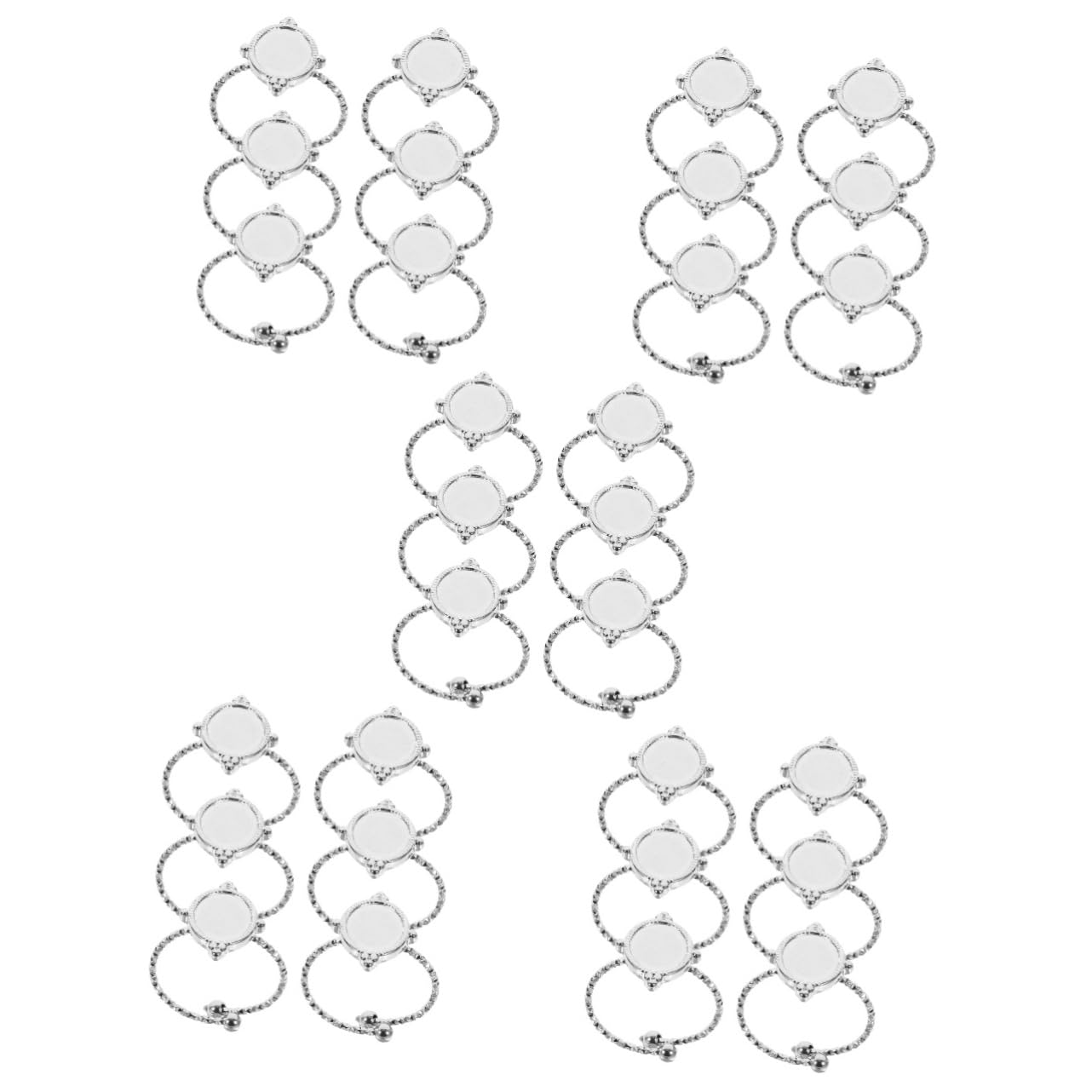 SHINEOFI 30pièces Supports De Bague Ajustables Inoxydable Pour Bases De Bague Vides Pour Création De Bijoux Accessoires De Bijoux Faits Maison