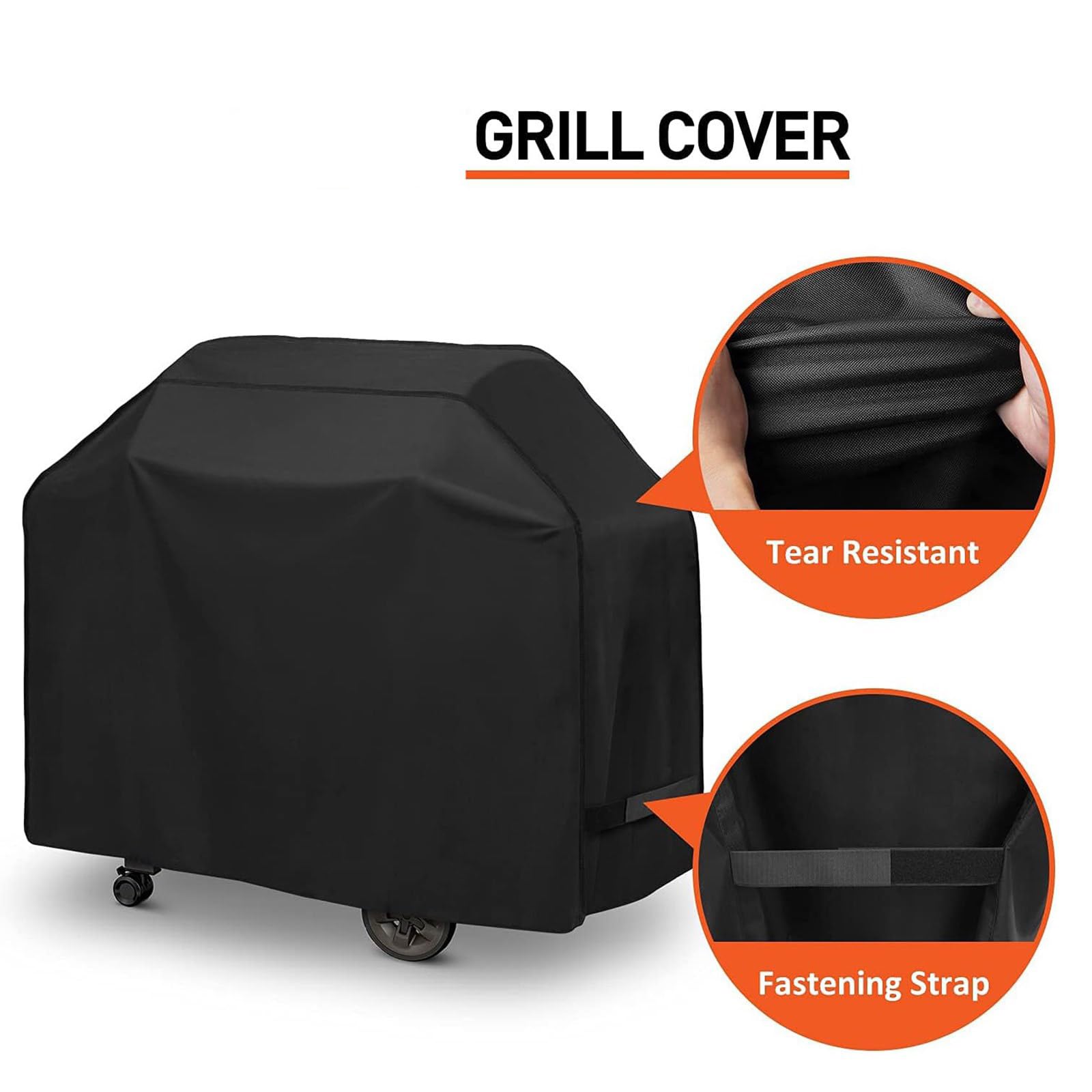 Fundas para parrillas de barbacoa, impermeables, para exteriores, impermeables, resistentes a la lluvia, con correa ajustable
