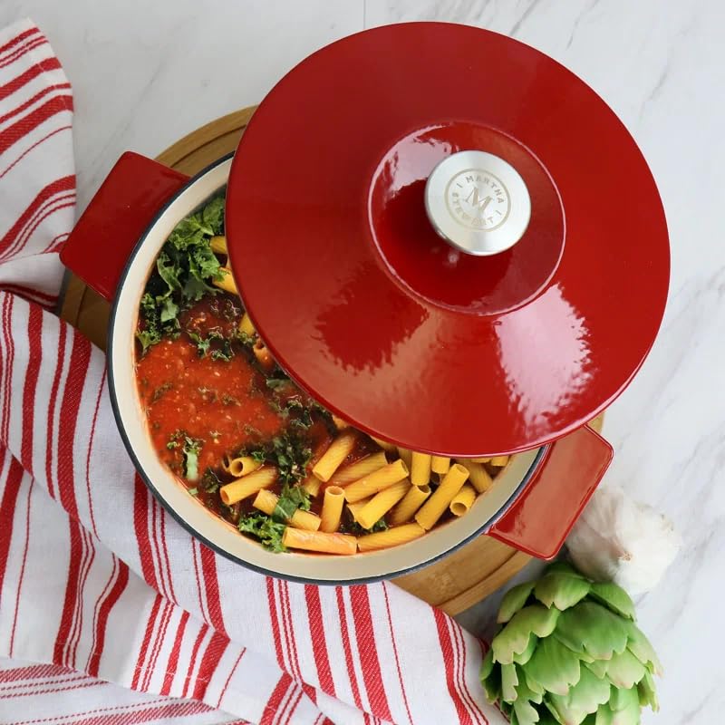 Red Enameled Cast Iron 3qt Non-stick Dutch Oven