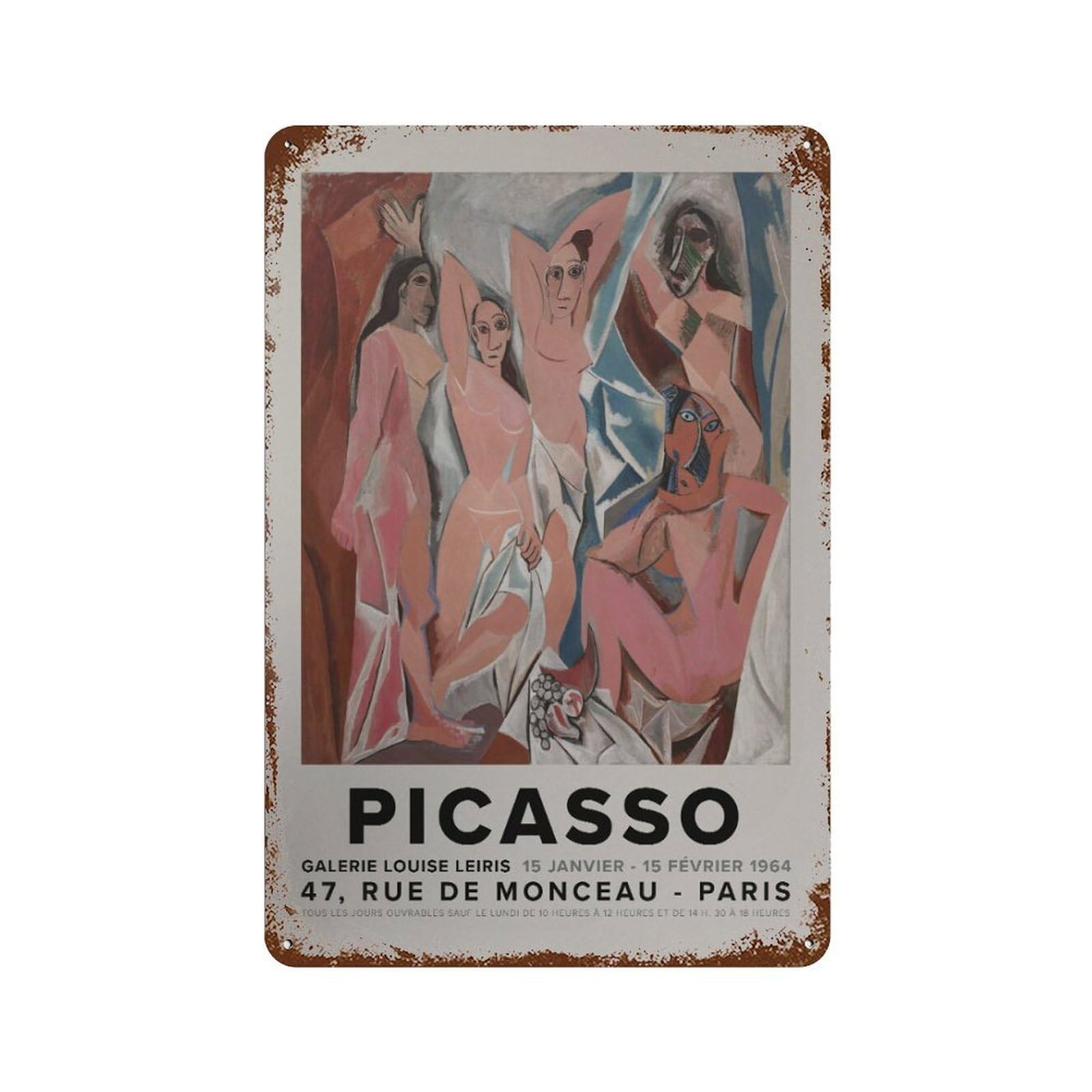xiaoxiaoshen Picasso S Set, Klee, Kandinsky, Eclectic Gallery Wall Decor Art Metal Tin Poster Modern Home Decor Art Home Bar Shop Decorations Vintage Sign 30x20cm
