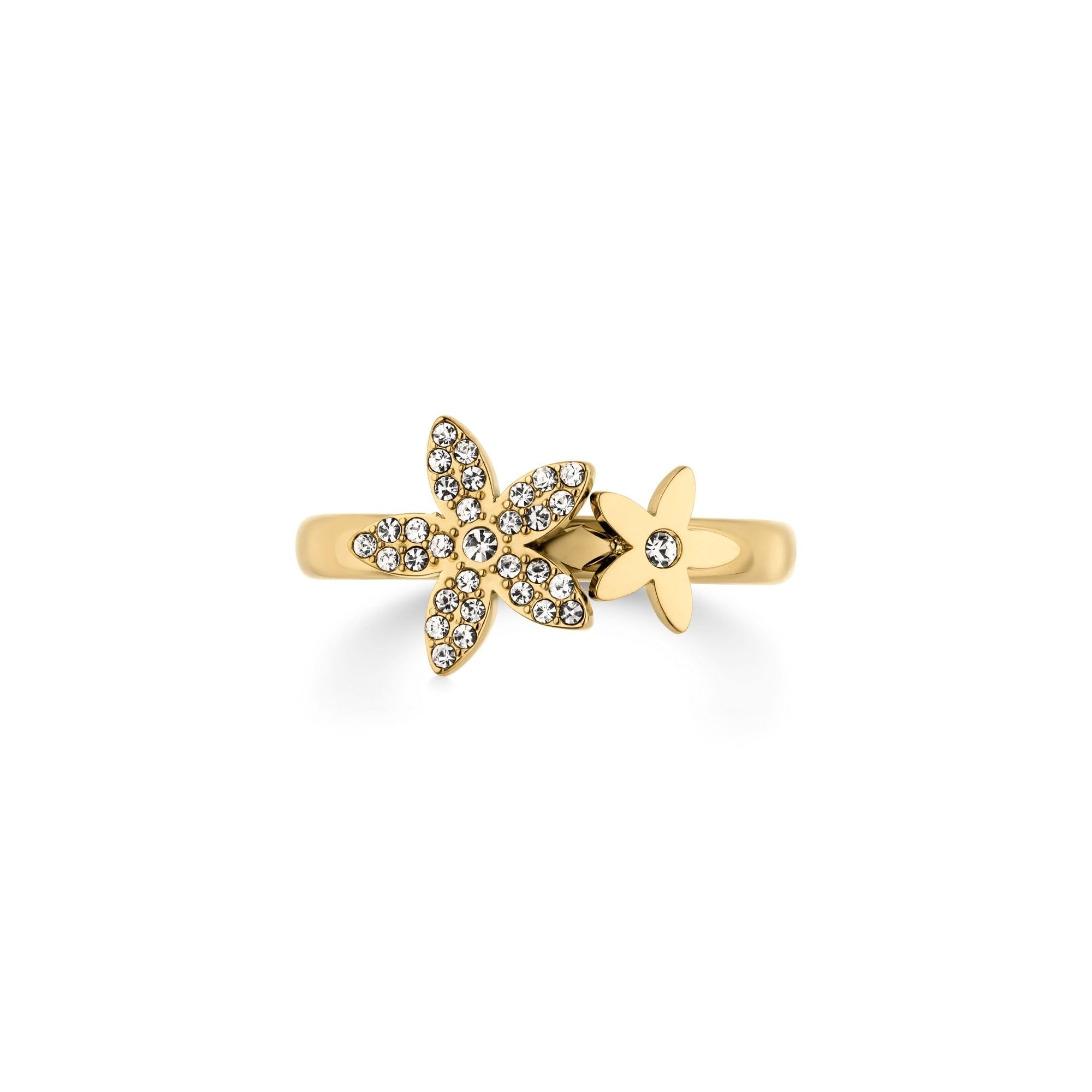Tamaris Damen Ring aus Edelstahl mit Blütenmotiv