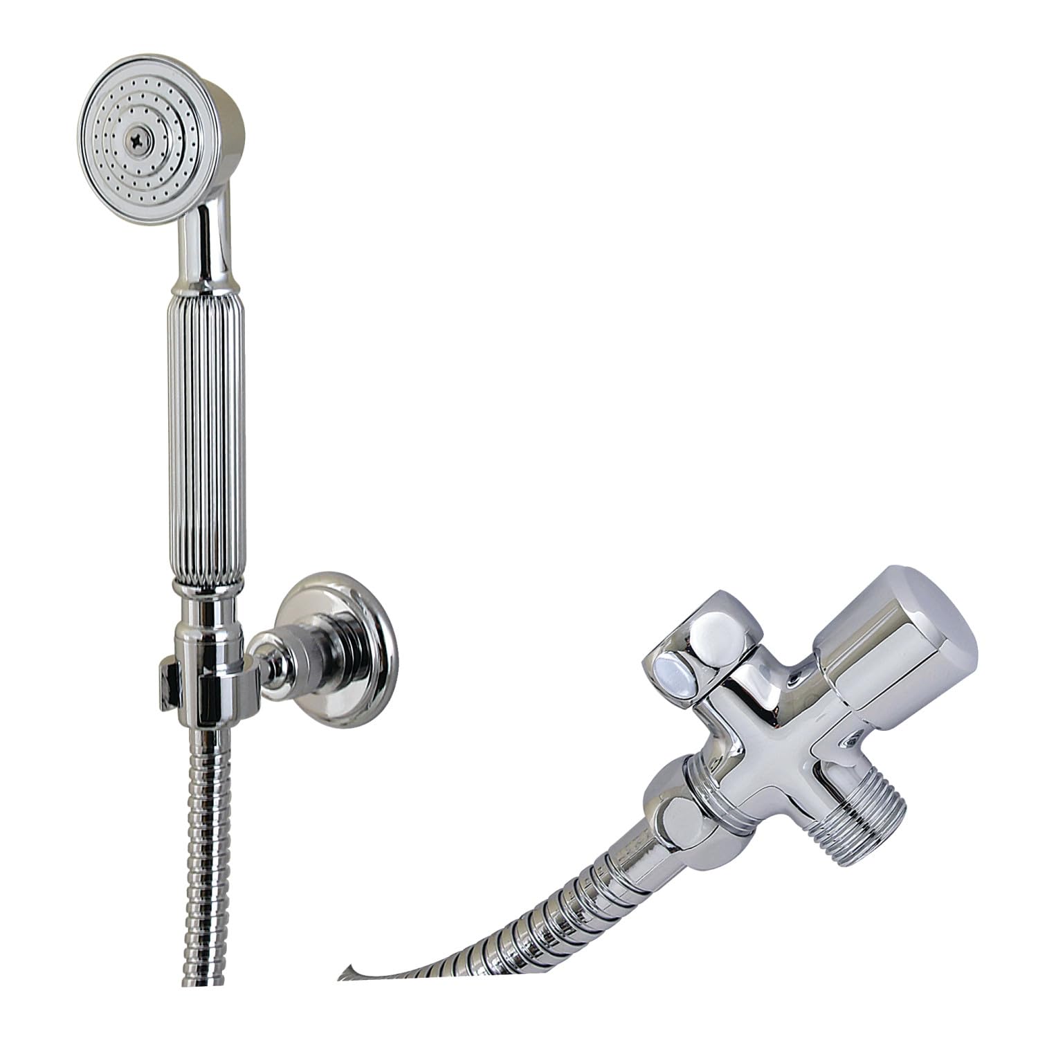 Kit de douche vintage chrome poli KX1071SD Kingston Brass mitigeur mural