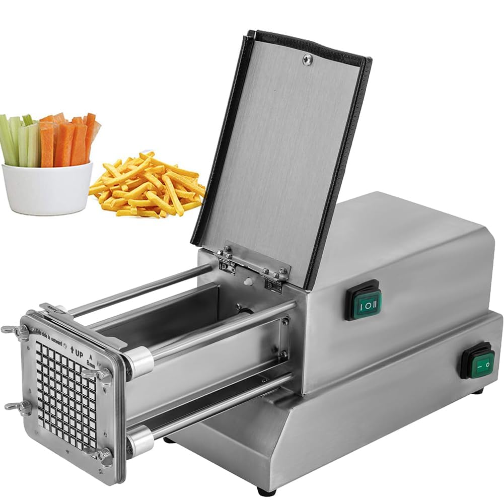 GTHTUHFD Electric Potato Cutters Stainless Steel, Commercial Fries Cutting Machine, Electric French Fry Cutters, For Potatoes, Carrots