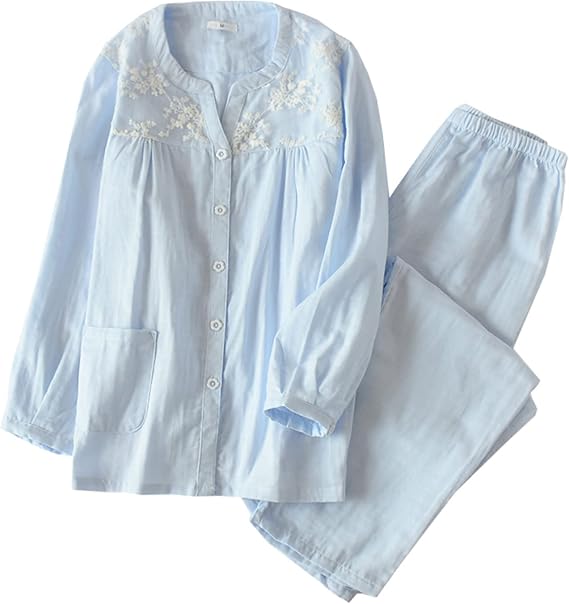 Amazon レディース パジャマ 人気 半袖 長袖 花柄 綿100 二重 ガーゼ 上下 セット パジャマ 部屋着 前開き 便利服 入院服 パジャマ ルームウェアセット 通販 Amazon レディース パジャマ 人気 半袖 長袖 花柄 綿100 二重 ガーゼ 上下 セット パジャマ 部屋着 前開き 便利服 入院服 パジャマ ルームウェアセット 通販