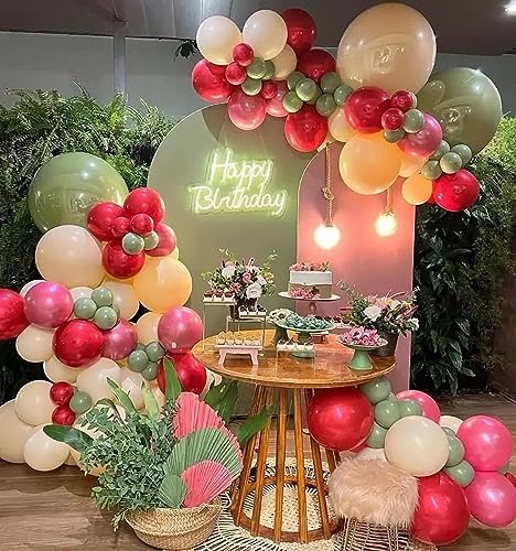 Image of KALOR 12 Inch Avocado Green Balloons, 50 Pcs Latex Helium Balloons for Kid's Birthday Party, Baby Shower, Wedding, Graduate Party Decorations