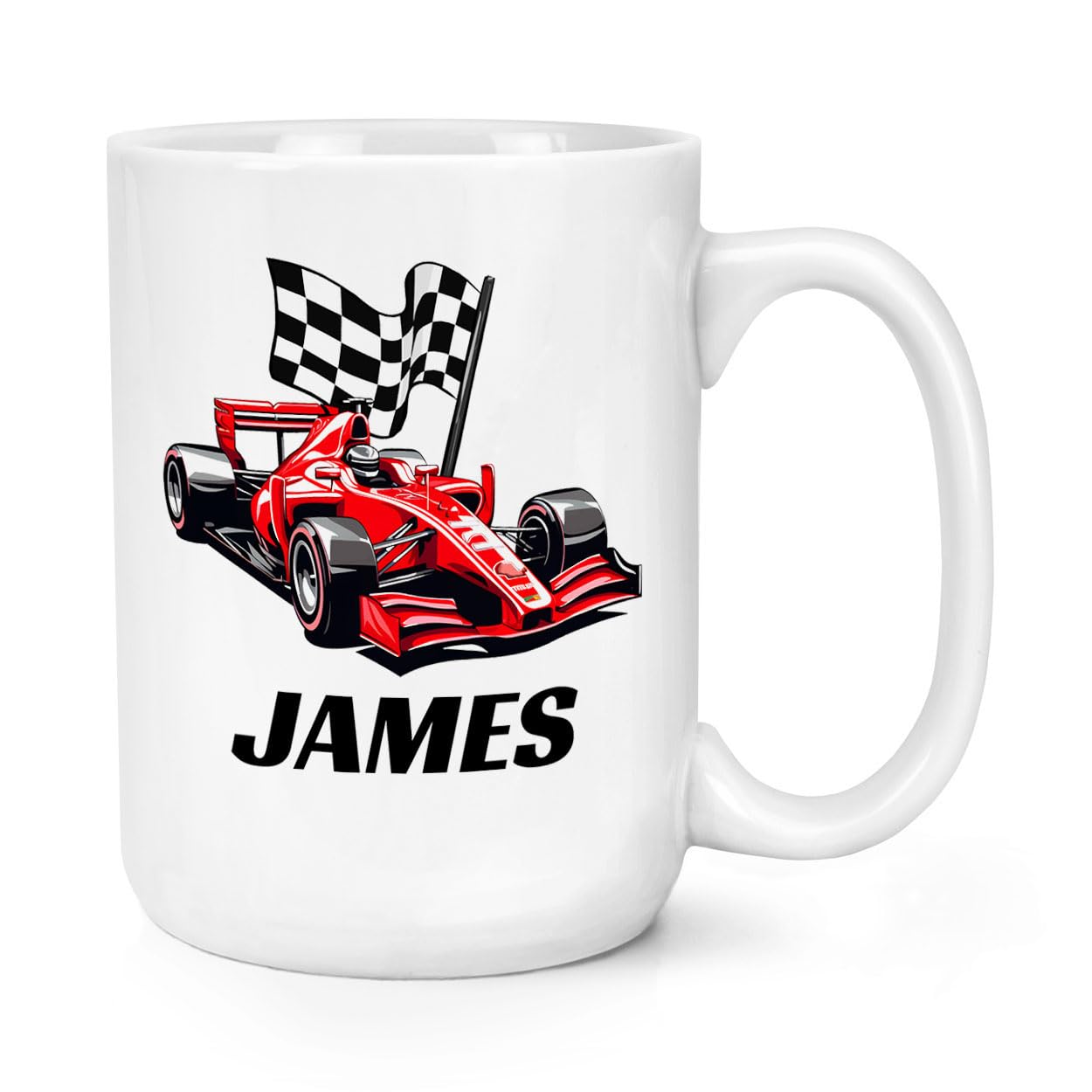 Personalised Racing Car Red 15oz Large Mug Cup