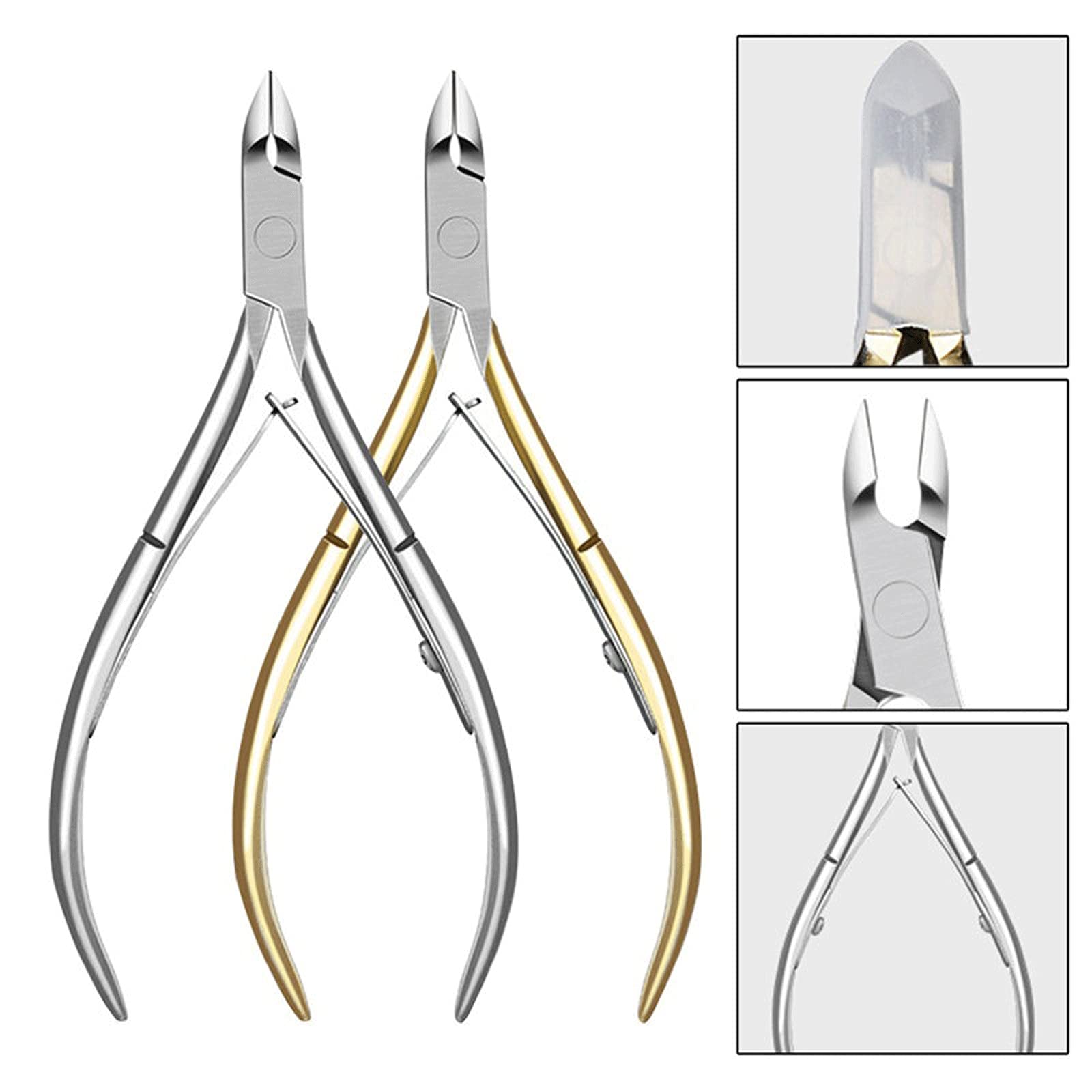 XIANGFAZJD Nagelschere Edelstahl Nagelhaut Nipper Professionelle Entferner Entferner Schere Fingerpflege Maniküre Nagelclipper Dead Skin Tools (Color : 2Pc)