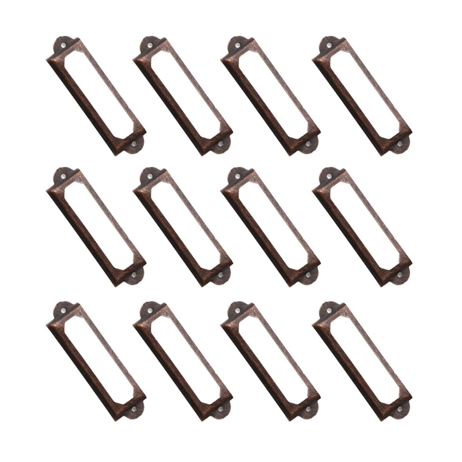 Cidegoo Red Bronze Antique Metal Label Holders 200Pcs For Cabinet Drawer File Card Frame Handle