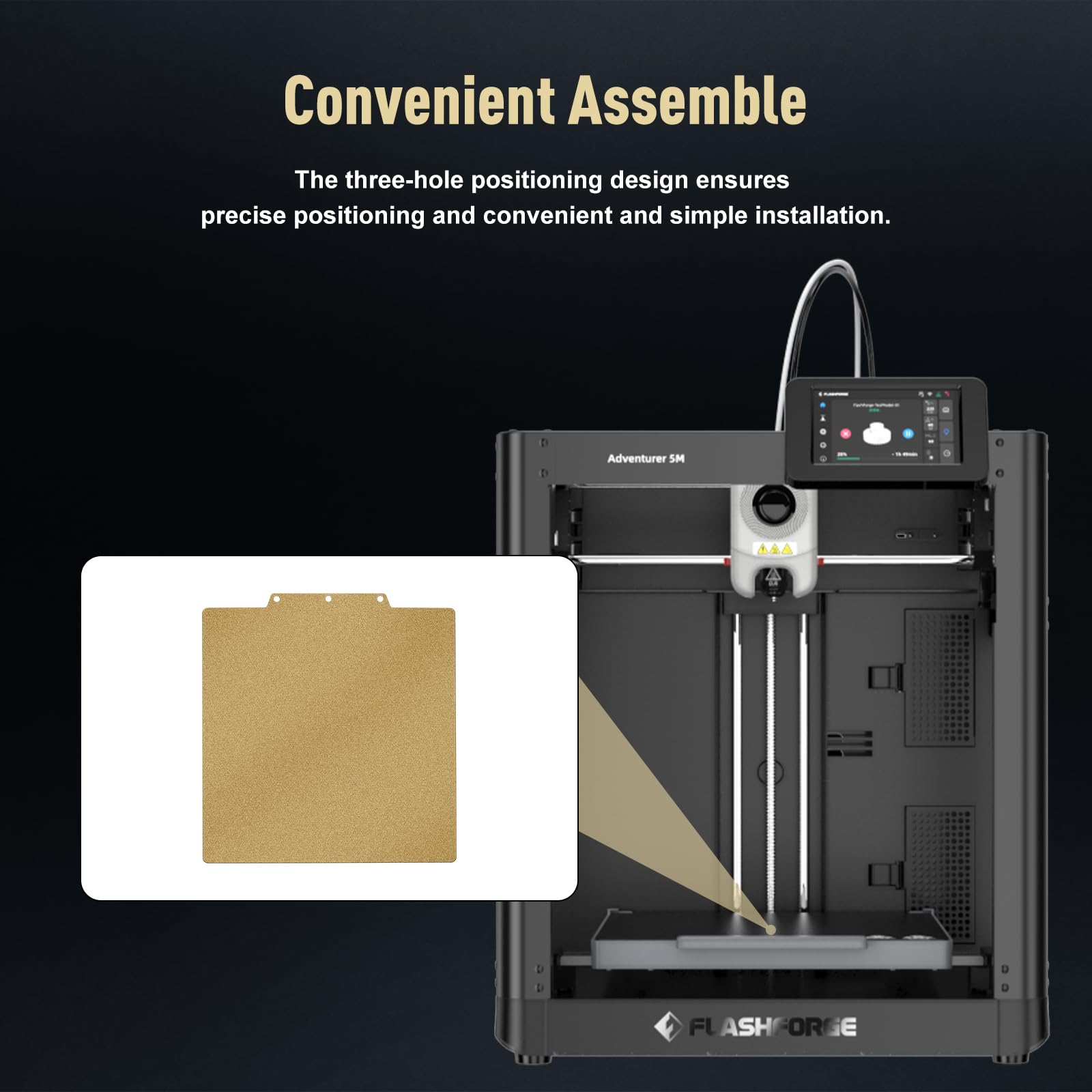 Pei Build Plate 235 x 235mm 3D Printer Accessories Adventuer 5M/ AD5M Pro Carbon Fiber pei Spring Steel Sheet+Textured for Adventurer 5M/5M Pro/AD5X Double Sided Textured PEI Build Plate