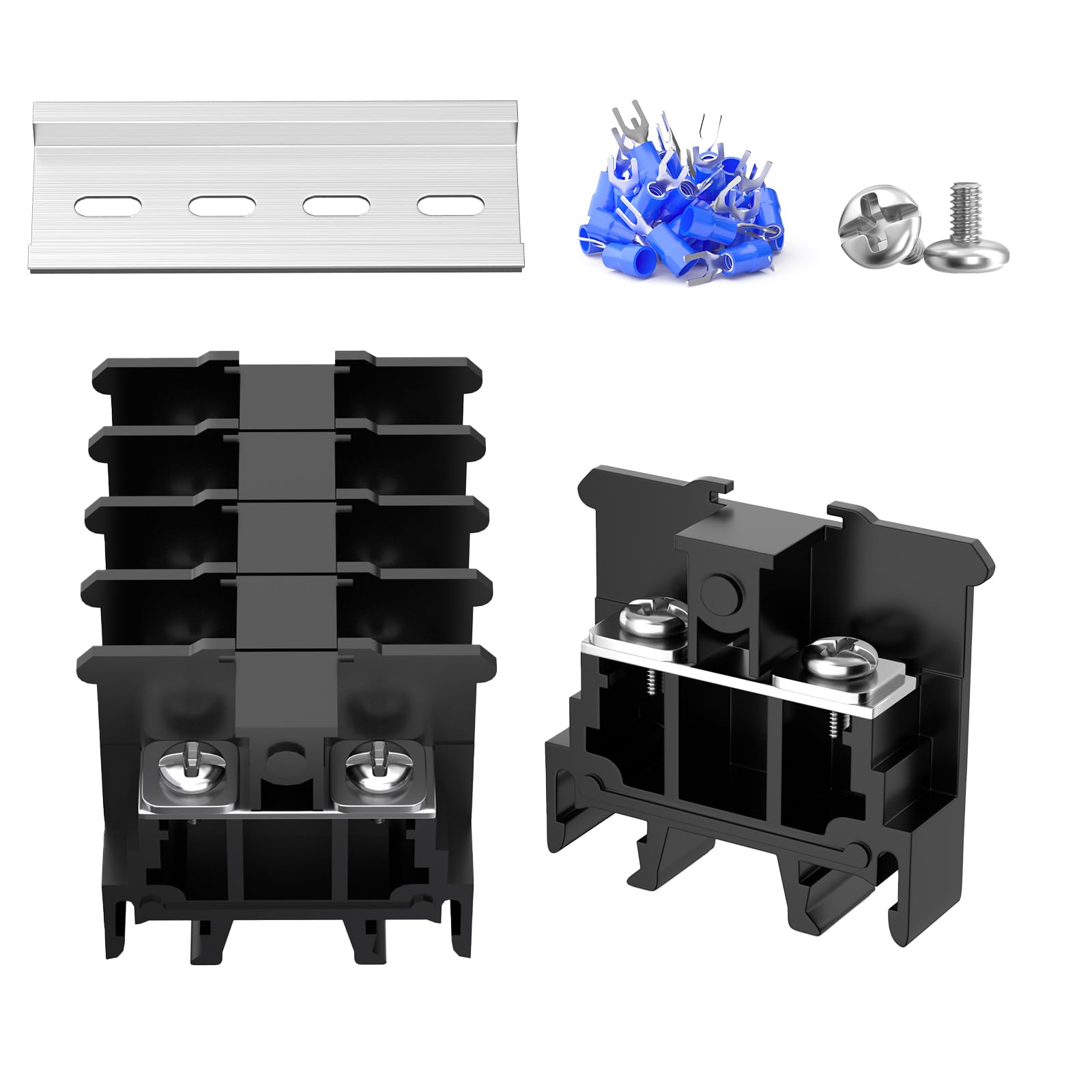 Borniers de rail DIN 660V 32A assemblables pour câbles - 8