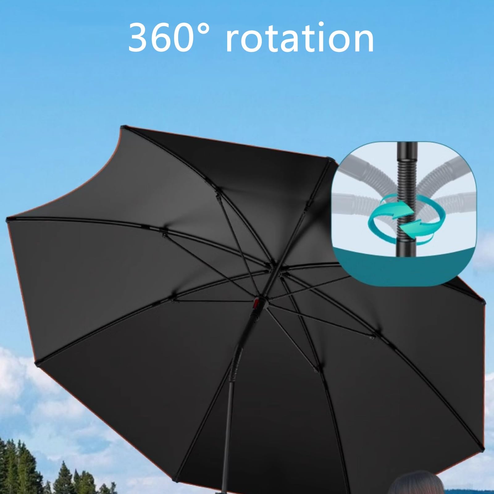 Parasol wędkarski, z kotwicą piaskową, parasol przeciwsłoneczny, do ogrodu, na taras, podwórko, basen, turkusowy parasol targowy, prosty deluxe