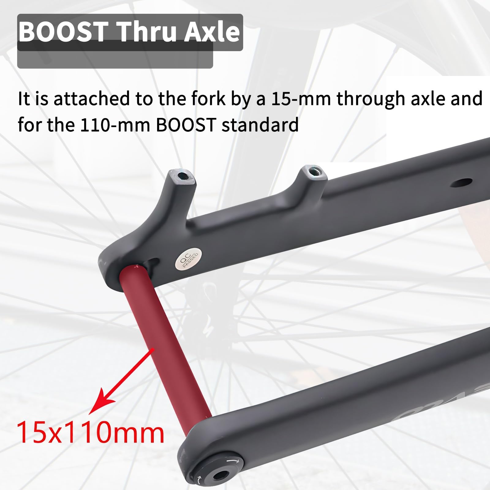 Fourche Rigide en Carbone pour VTT 27,5/29pouces Fourche De Vélo 1-1/2 Pouce Fourche Avant Conique Boost Axe Traversant 15 X 110mm Frein À Disque(29in-Green)