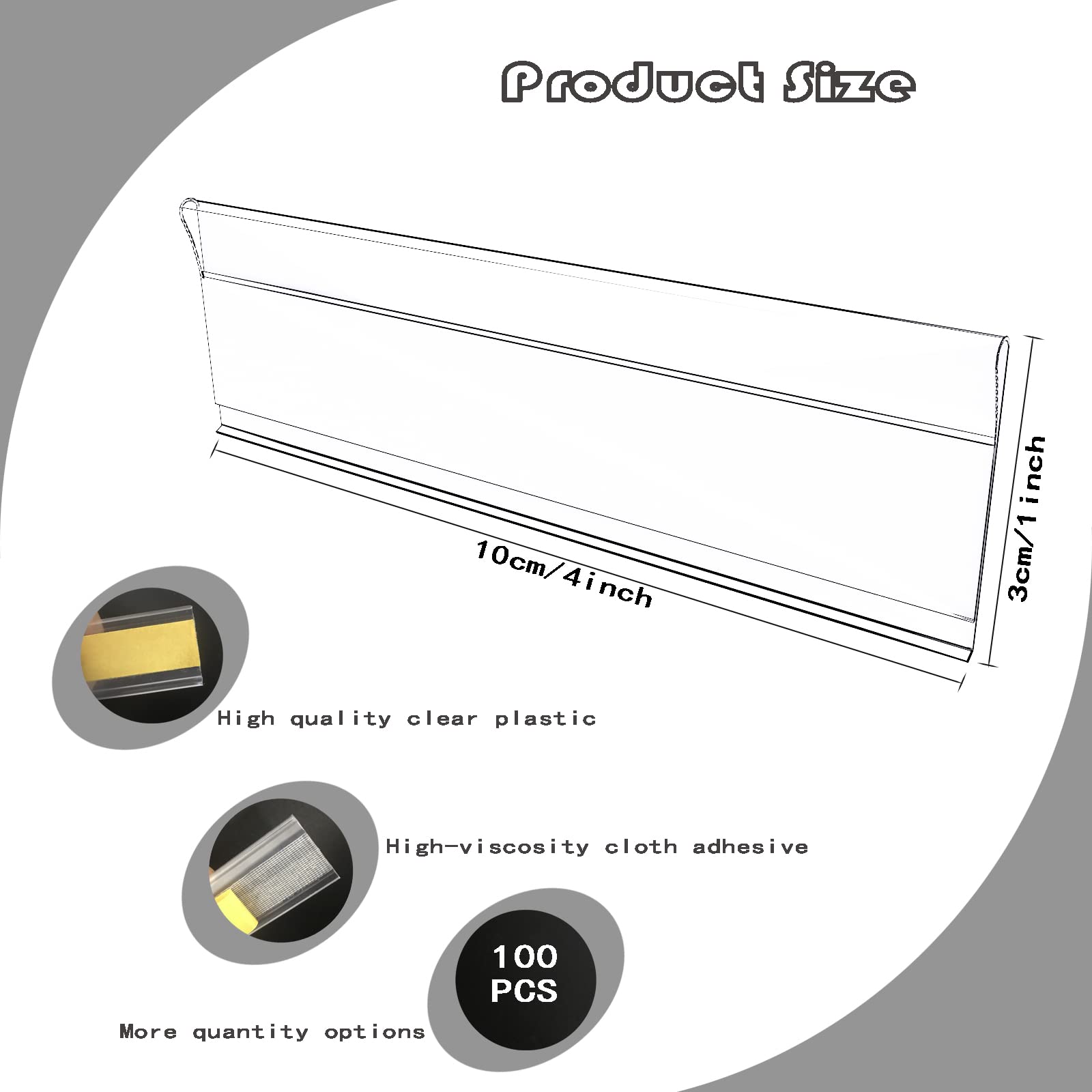 Barcode prijskaart met rail voor glas