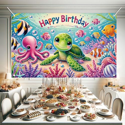 Fondo de fiesta bajo el mar 71 x 43 pulgadas miniatura 6