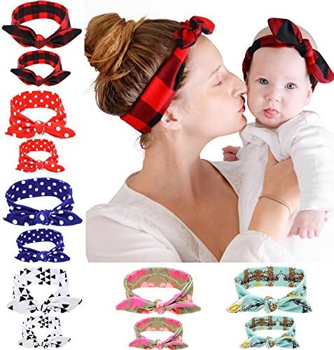Mommy and Me Headband Set is Matching Headbands for Mother & Daughter, Gift for Mom & Baby Girl & Mom Headband Or Hairbands with Bunny Ears Headwrap for New Mom & Newborn Infant Toddle 12Pack/6sets
