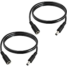 3.3FT 12V DC Power Extension Cable 5.5mmx2.5mm 18AWG Male to Female Extension Cable Barrel Connector for CCTV Surveillance Camera LED Light Bar Router Projector Printer 2PCS