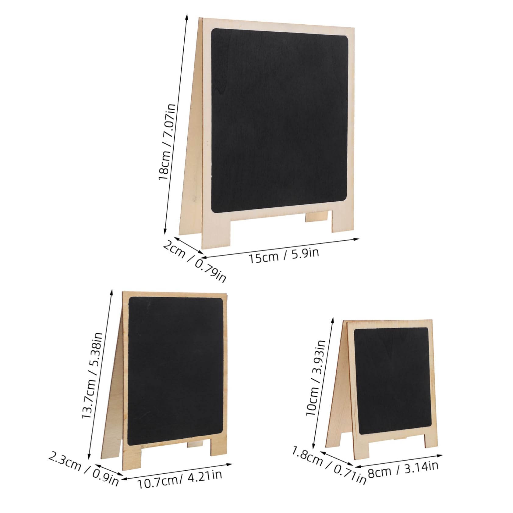 DOITOOL 3Pcs Mini Chalkboards Signs Double Sided Blackboard Message Board for Home Office and Hotel Decoration Easy to Write and Wipe Chic Design