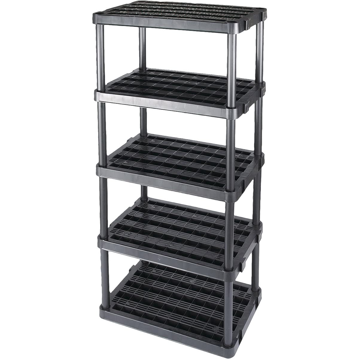 Gracious Living 91003-1-12 Five Shelf Storage System with Extra Large Heavy Duty Vented Shelf Design