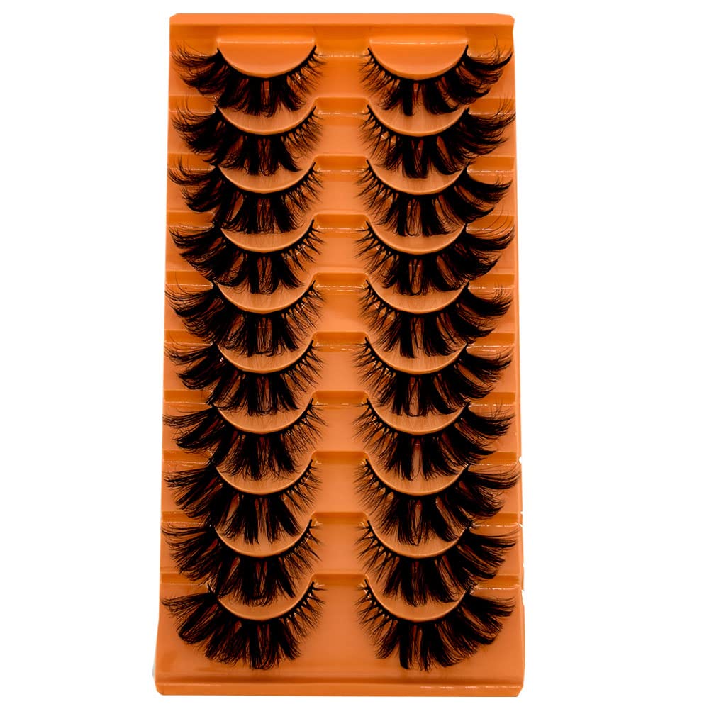 HBZGTLADSoft Mink Eyelashes 3D Curl Winged End Eye Elongated Fake Lashes Thick Handmade Natural False Eyelash Messy Cross Lash Wholesale (ZT-2)