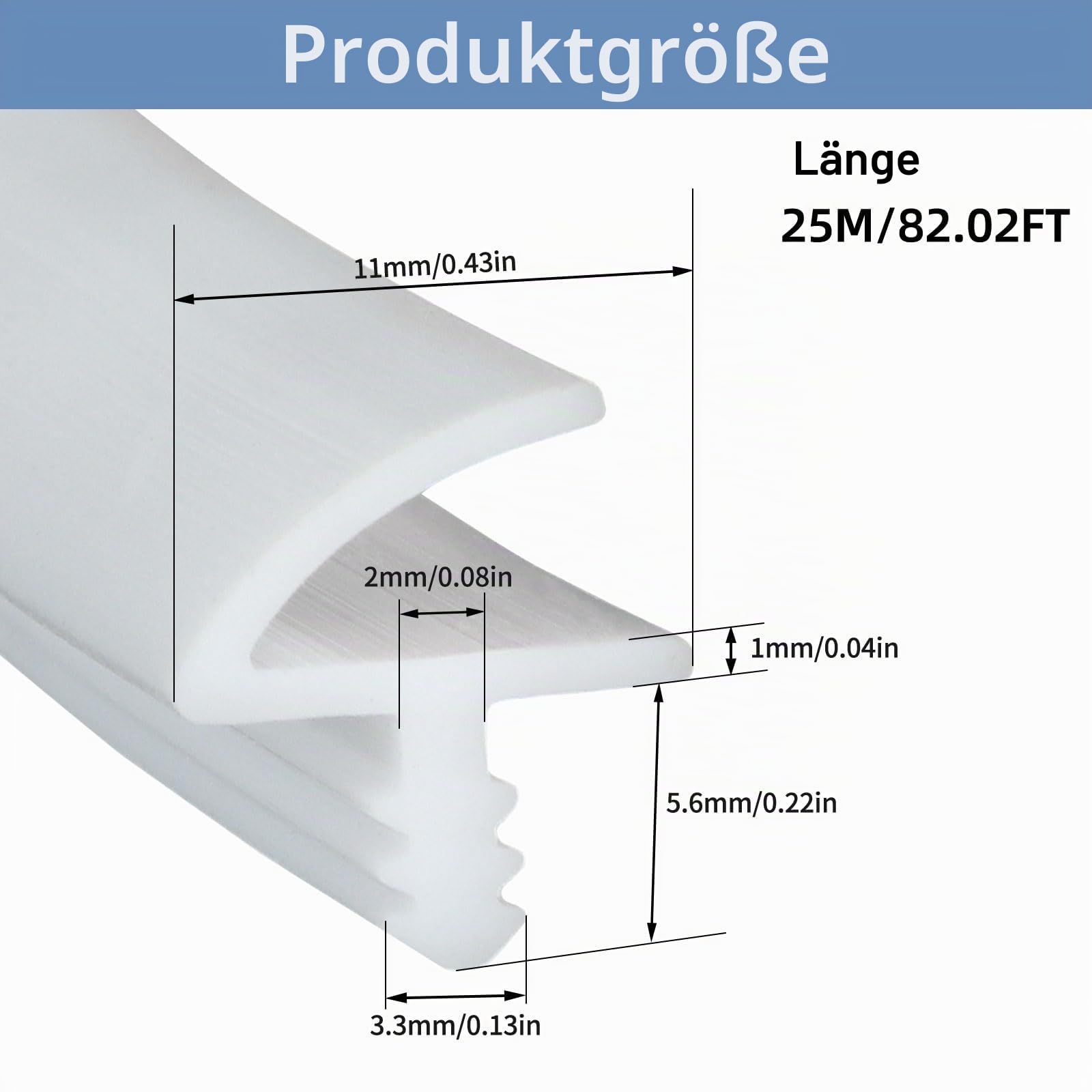 Zimmertürdichtung Türdichtung 10m/25m, Gummidichtung Türrahmen Dichtung, 3mm Nutbreite 12mm Falz, Zargendichtung für Türen Fenste (Weiß, 25M)