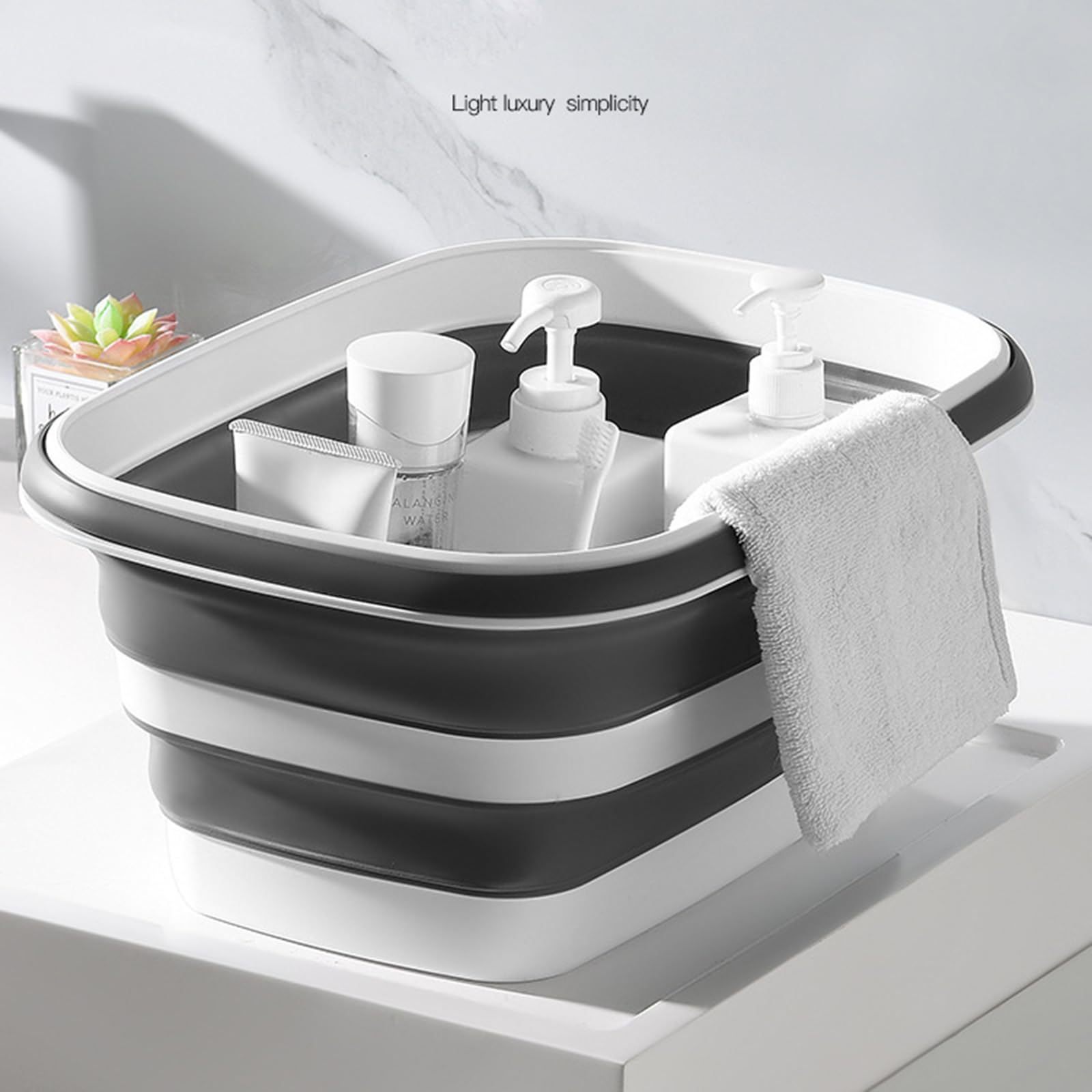 Cubo plegable portátil para fregona que ahorra espacio, solución de lavado, verduras, frutas, limpieza del hogar, suministros para el hogar, cubo de pesca portátil
