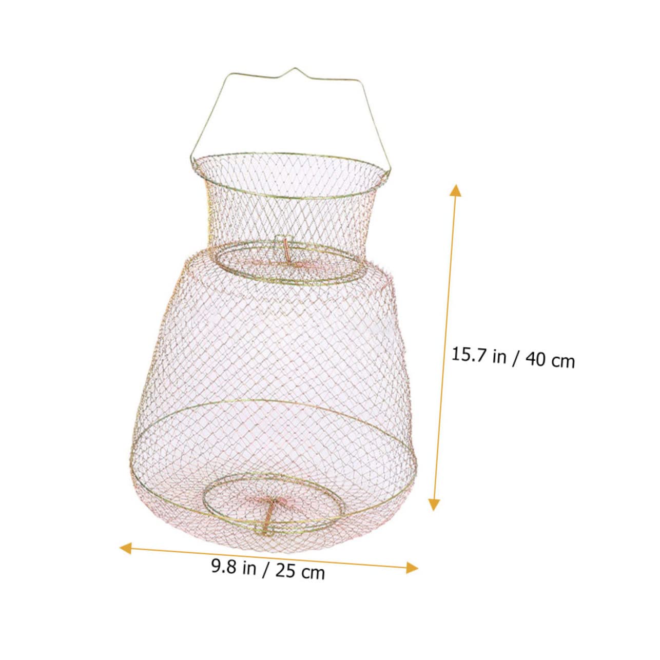 Happyyami Fishing Guard Cage Durable Metal Basket for Fishing Protective Catch Cage for Shrimp Compact Design for and Transport for Adventures