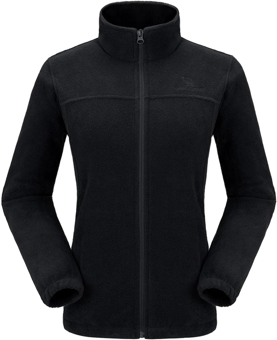 Womens Fleece Jacket Full Zip Windproof Stand Up Collar Anti Static Hiking Coats Winter