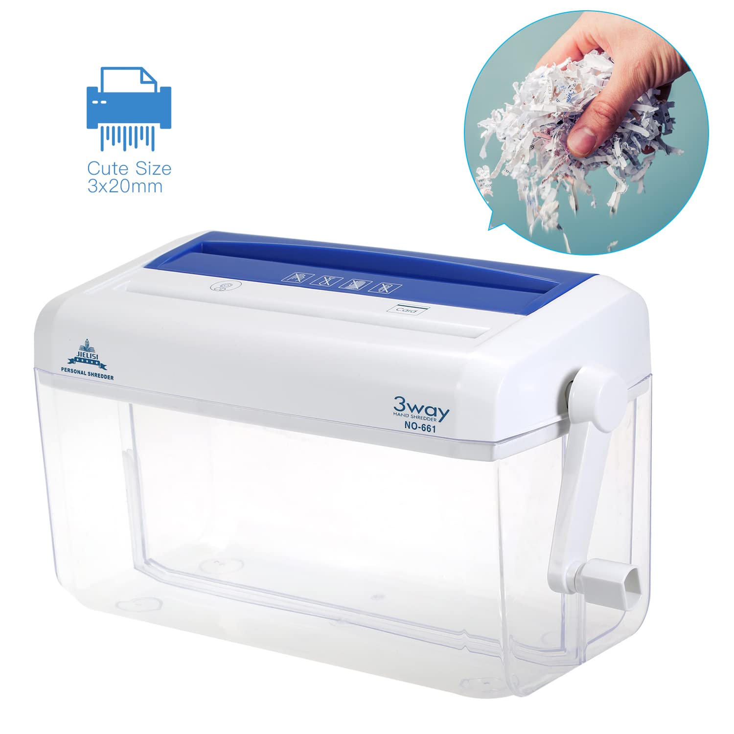 Mini destructeur de papier manuel A4 3 en 1 pour usage scolaire, bureau à domicile, outil portable pour couper les documents, cartes, CD sans bruit d'alimentation