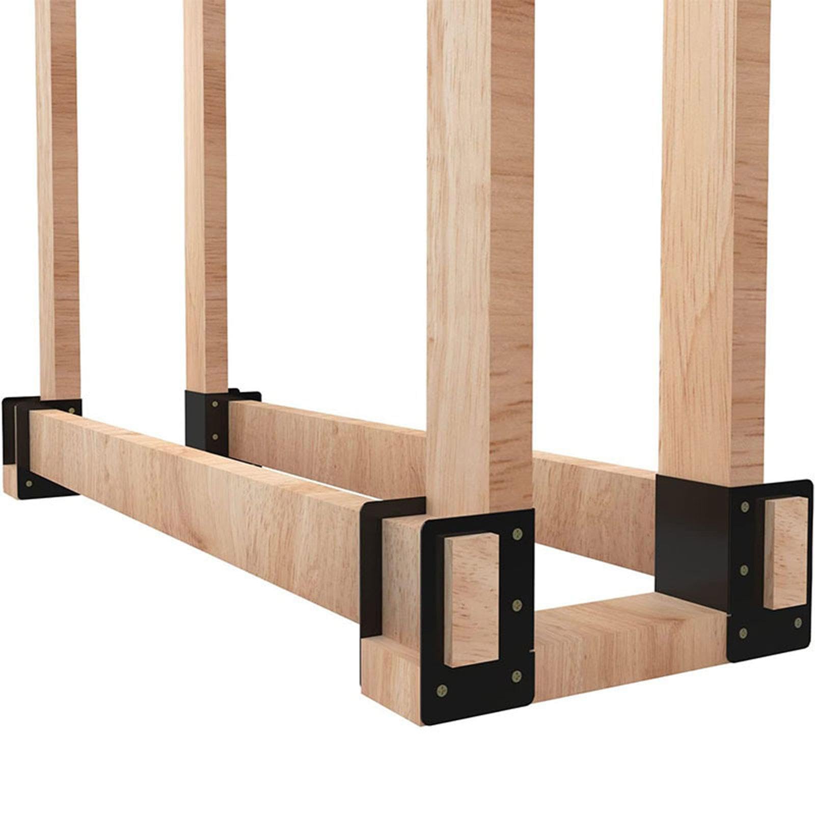 4X Fireplace Lumber Storage Firewood Bracket Kit for Fire Pit Porches Picnic-image-28