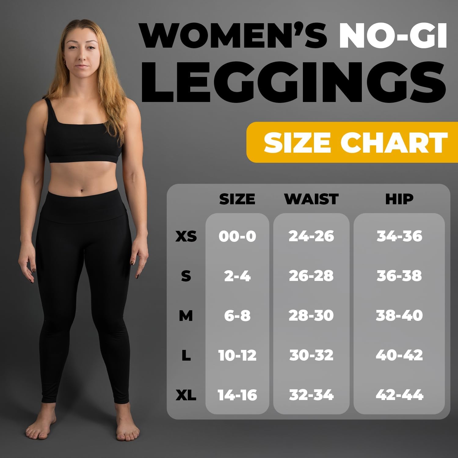 Gold BJJ Women's No-Gi Jiu Jitsu Gear: Leggings, Shorts, and Sports Bra - Image 2