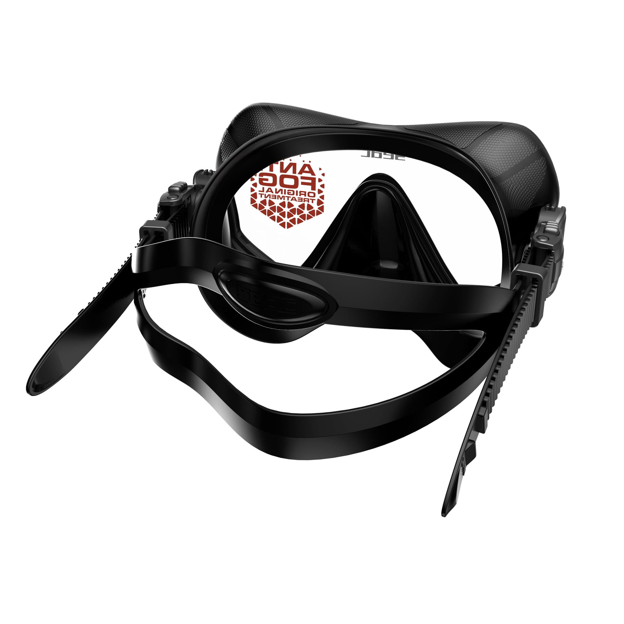 SEAC Set Bis Pura, Maschera Monolente Antifog Anti Appannamento con Fibbia 3D e boccaglio Turtle pieghevole in silicone Ipoallergenico Set per Immersioni e Snorkeling