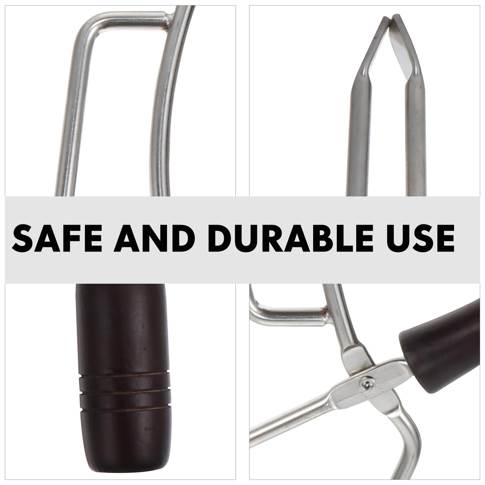 Pinza para Carbón de Acero Inoxidable Mango de Madera, Extensión Larga | Decoracion Verano, Pinza para Barbacoa al Aire Libre, Abrazadera de Carbón Extendida, Parrilla Barbacoa Carbon